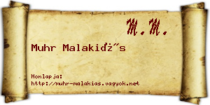 Muhr Malakiás névjegykártya